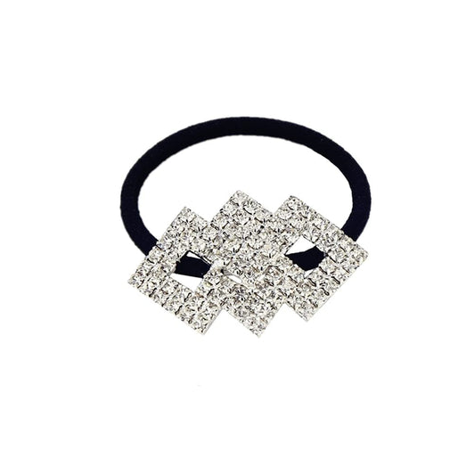 Hair Tie, Fashion Bling Crystal Rhinestone Hair Accessories for Women Girls, Silver Butterfly, 1 Count