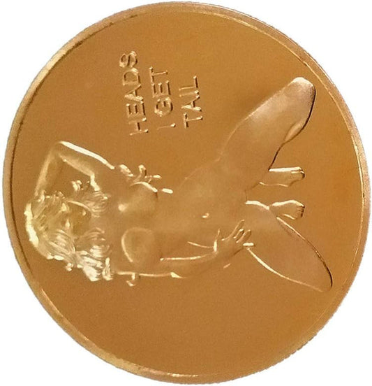 1Pcs Gold Head and Tail Challenge Coin Gilded Commemorative Coin Russian Sexy Nude Girl Coin Adult Decision Coin for Souvenir 4X4X0.3Cm Alloy