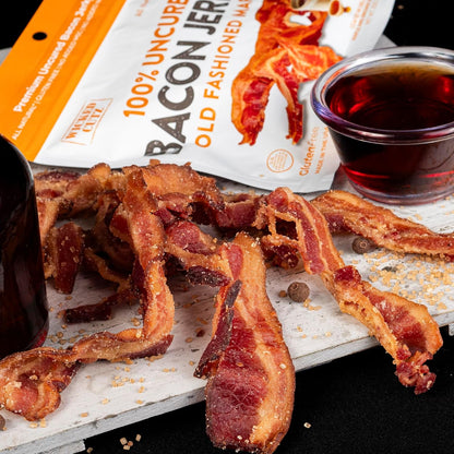 Bacon Jerky Variety Pack, Tender, Flavorful, Easy to Chew Bacon Jerky with up to 24G Protein per Bag, Gift Basket for Men, Unique Gifts for Men, Food Gifts (5 Bags)