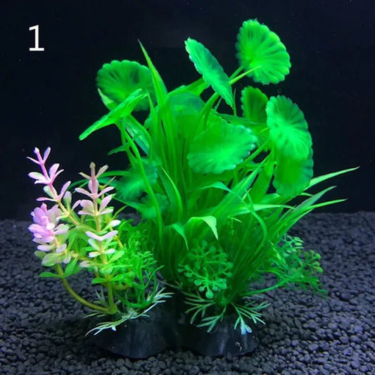 11 Kinds Artificial Aquarium Decor Plants Water Weeds Ornament Aquatic Plant Fish Tank Grass Decoration Accessories 14cm - WORLD TIME VISITS