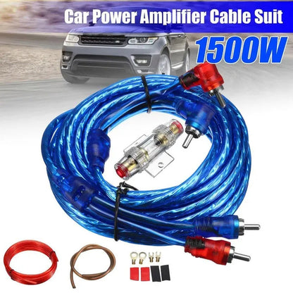 1500W Car Subwoofer Cable 8GA Audio Speakers Wiring Kit 60 AMP Fuse Holder Car Power Amplifier Wiring Kit for Auto Vehicle Parts