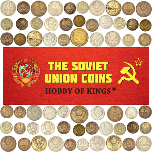 Lot of 30 USSR Soviet Russian Kopeks Coins 1961 - 1991 Cold WAR Hammer and Sickle Money