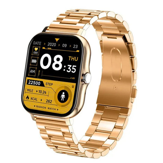 LIGE Smart Watch for Women and Men 1.69" Color Screen Full Touch Fitness Tracker Bluetooth Call Smart Clock Ladies Luxury Gold Smart Watch Relogio Smartwatch