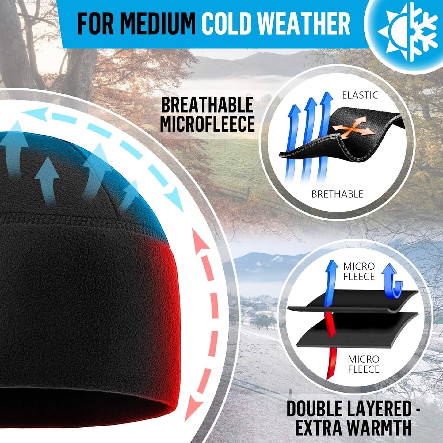 Fleece Watch Cap - Army Military Tactical Beanie Hat Winter Skull Cap