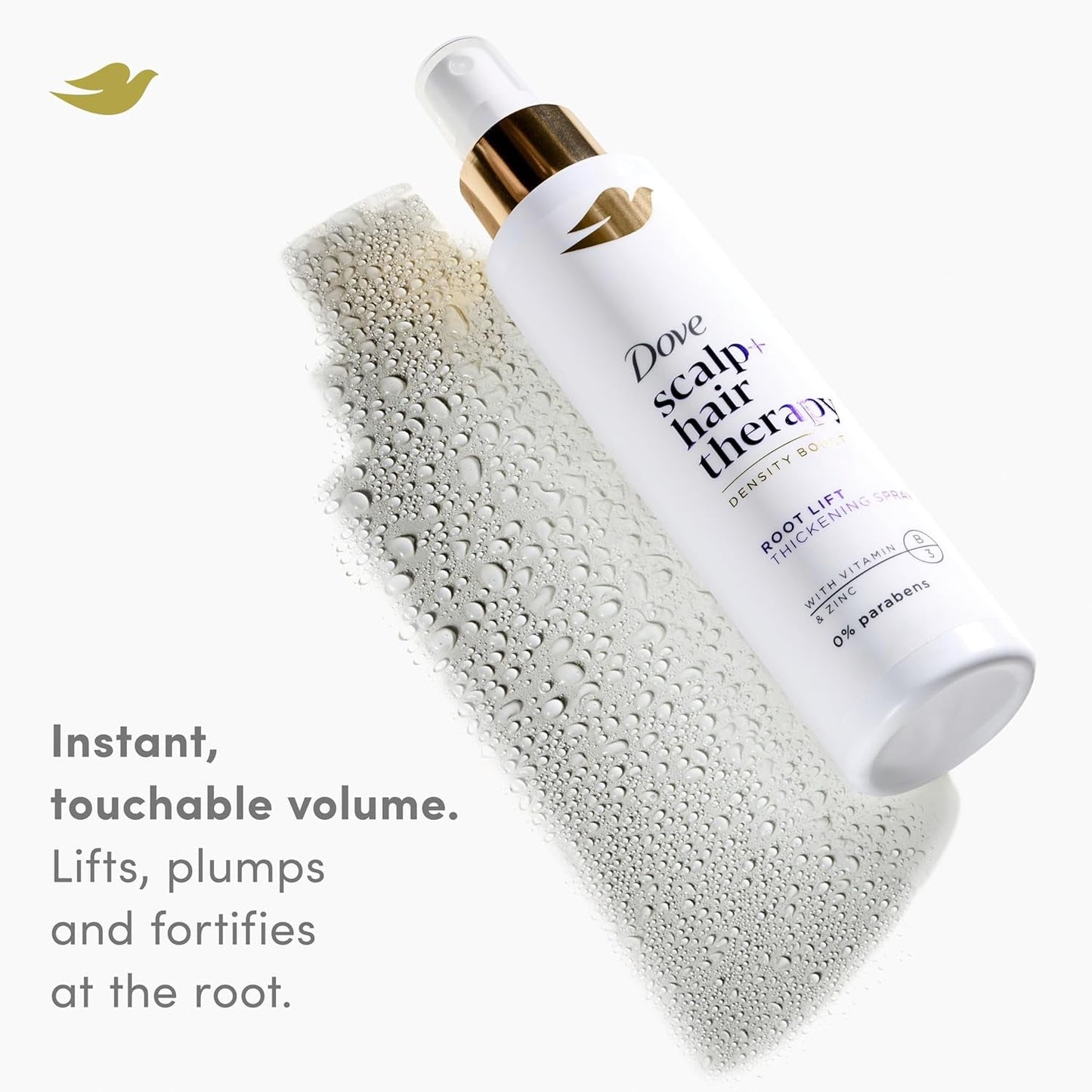 Density Boost Root Lift Thickening Spray for Fuller Hair and Scalp Therapy, with Vitamin B3, Zinc and 0% Sulfates, 5 Oz