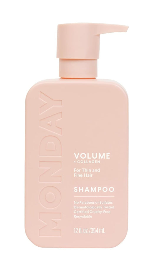Volume Shampoo 12Oz for Thin, Fine, and Oily Hair, Made from Coconut Oil, Ginger Extract, & Vitamin E, 100% Recyclable Bottles (354Ml), Pink (10428)