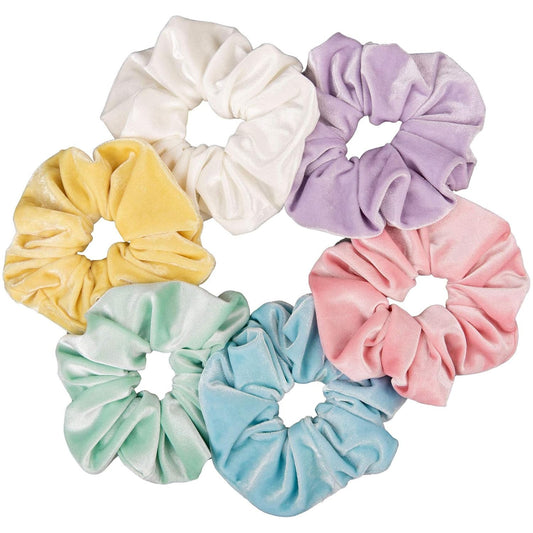 Pastel Hair Scrunchies Large Velvet Elastic Scrunchy Bobbles Ice Cream Color Hair Bands Soft Hair Ties Hair Accessories for Girls Women, 6 Colors