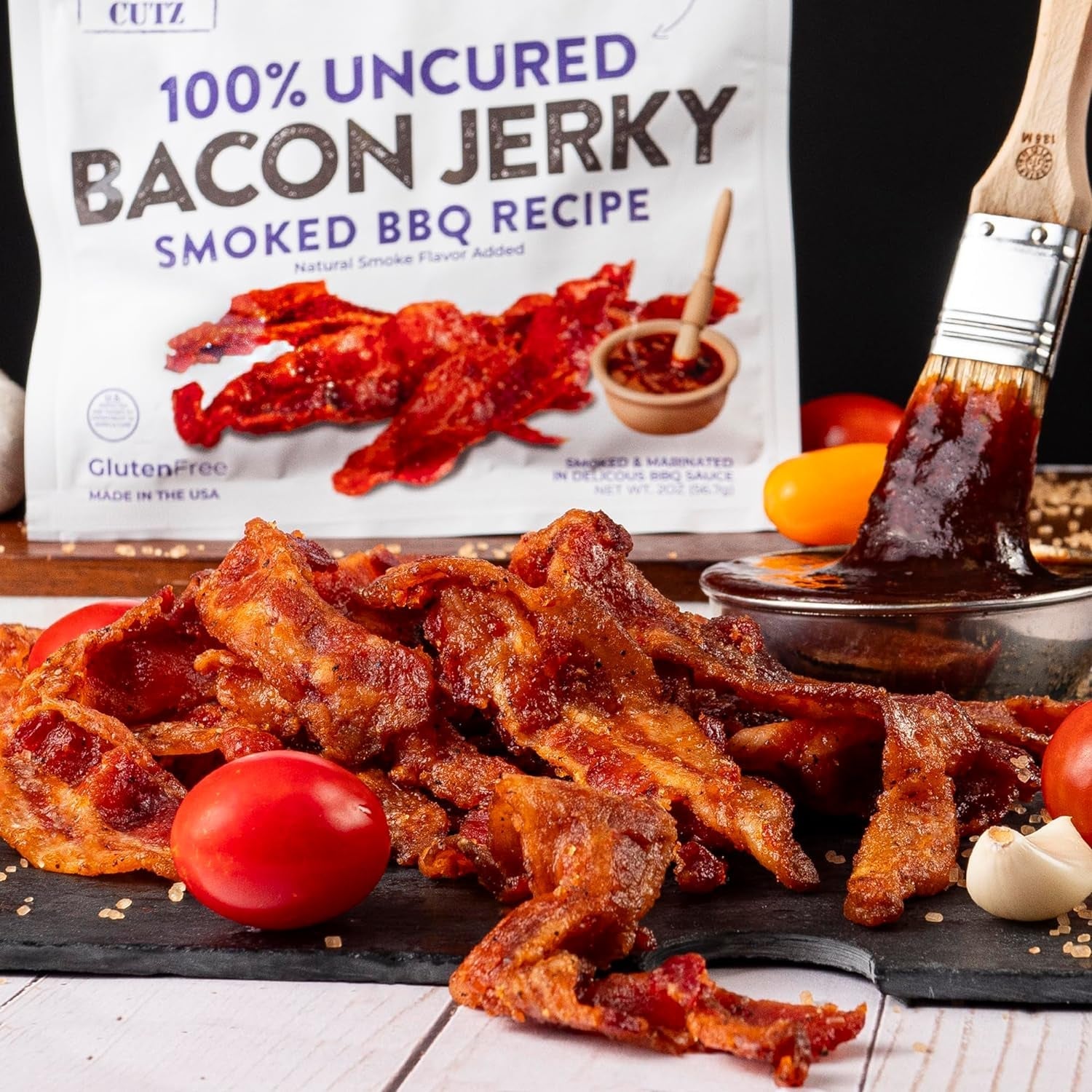 Bacon Jerky Variety Pack, Tender, Flavorful, Easy to Chew Bacon Jerky with up to 24G Protein per Bag, Gift Basket for Men, Unique Gifts for Men, Food Gifts (5 Bags) - WORLD TIME VISITS
