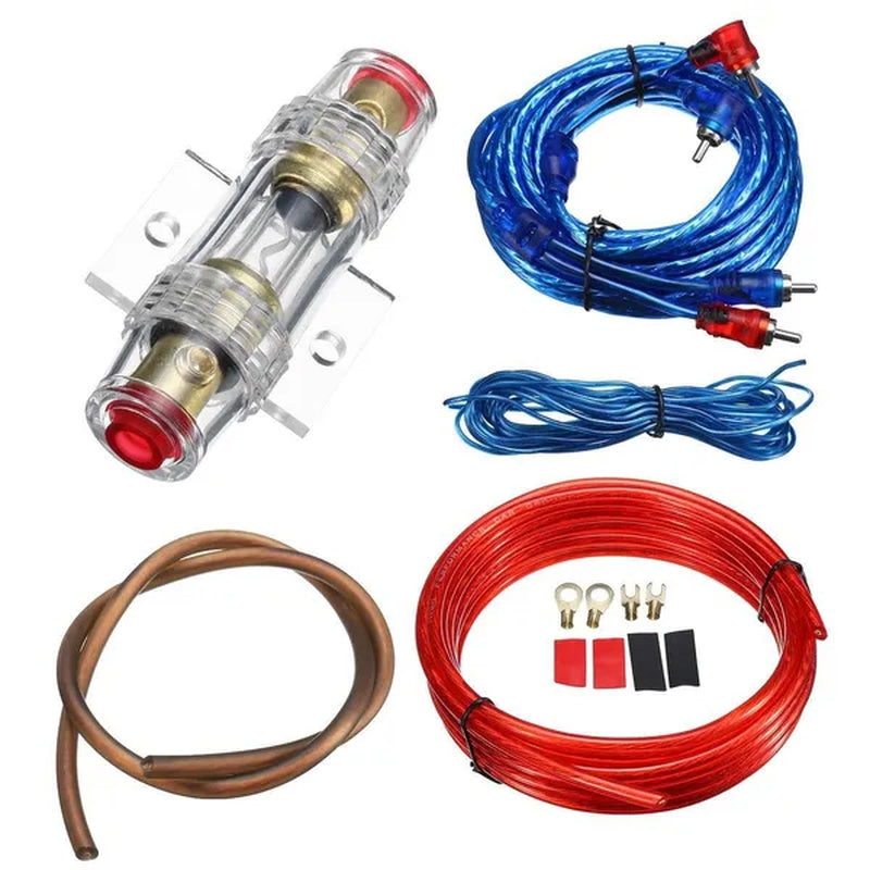 1500W Car Subwoofer Cable 8GA Audio Speakers Wiring Kit 60 AMP Fuse Holder Car Power Amplifier Wiring Kit for Auto Vehicle Parts