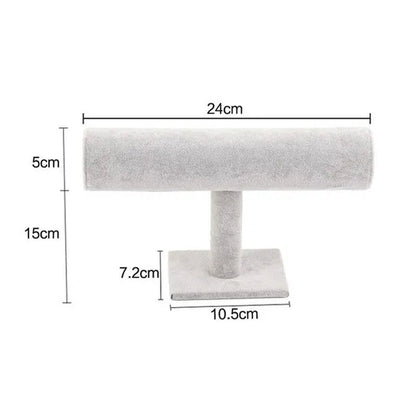 Portable Velvet Bracelet Bangle Necklace Display Stand Holder Watch Jewelry Organizer T-Bar Rack