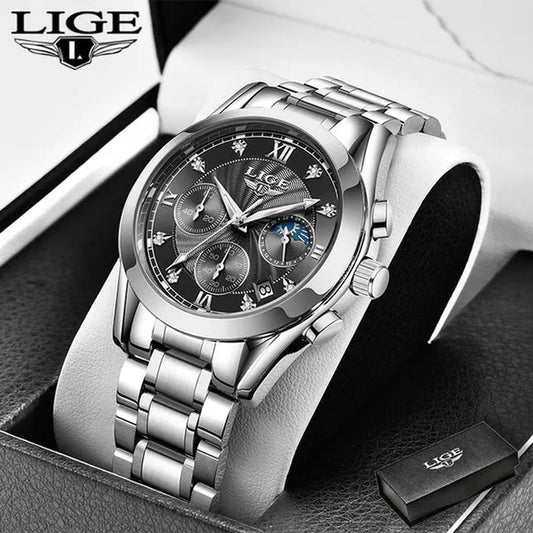 LIGE Luxury Ladies Watch Women Waterproof Rose Gold Steel Strap Women Wrist Watches Top Brand Bracelet Clocks Relogio Feminino