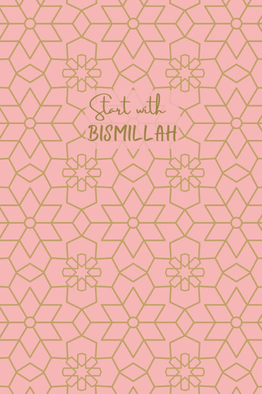 Islamic Pink Bismillah Notebook Journal Notepad for Womens Ladies Girls Writing Gift Islam Muslim Present