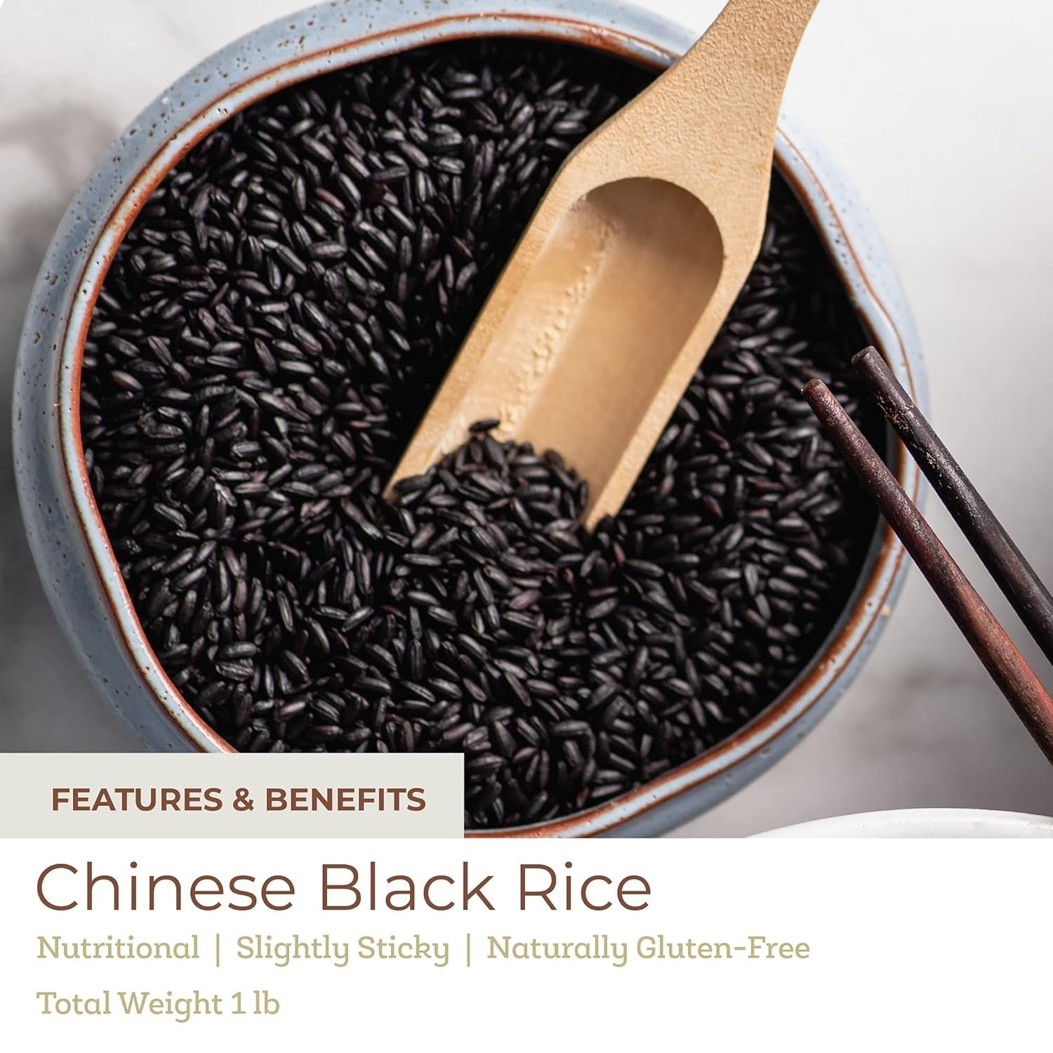 | Medium - Grain Chinese Black Rice | Organic, Healthy, Gluten - Free Grains | 1 Lb | Chef - Inspired Ingredients - WORLD TIME VISITS