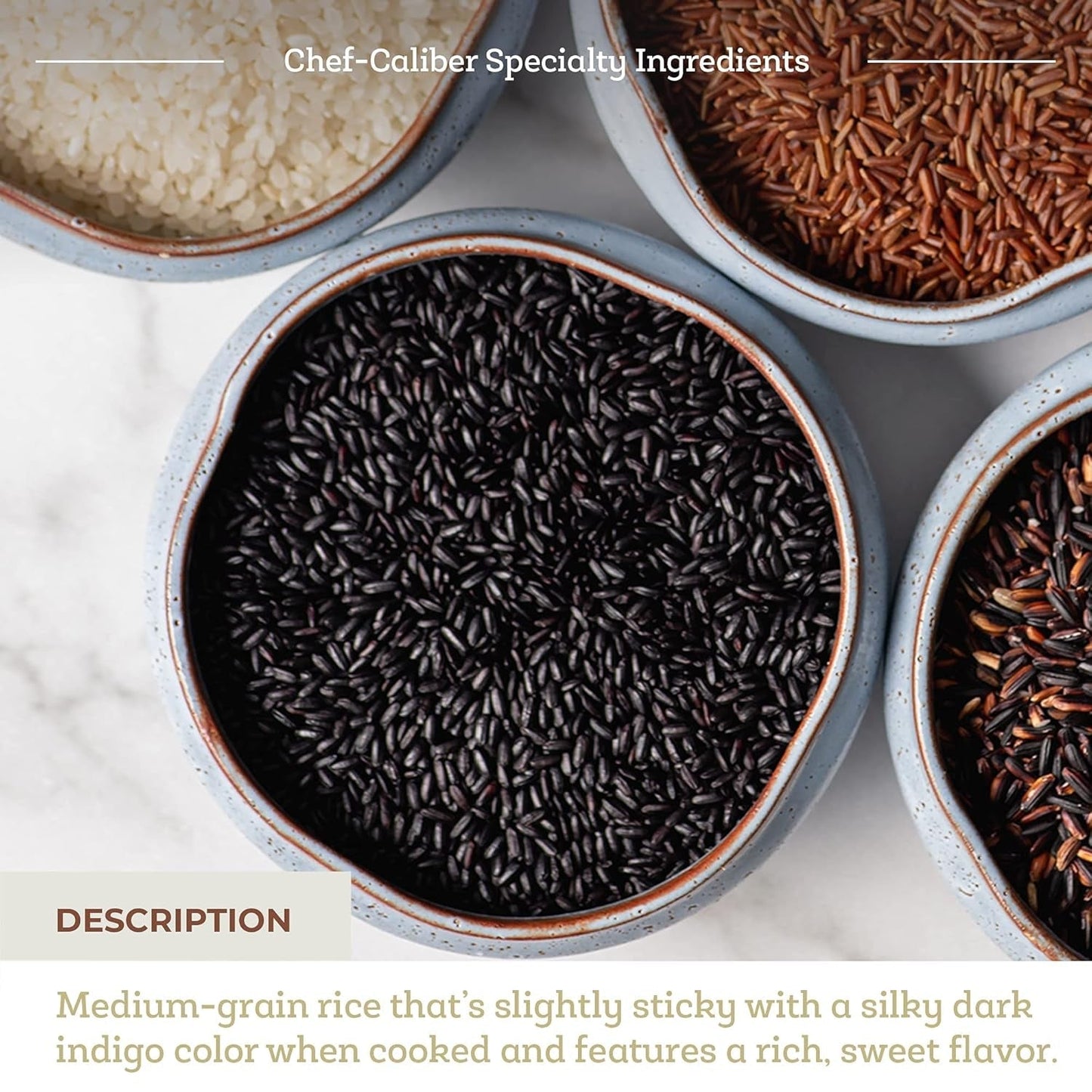 | Medium - Grain Chinese Black Rice | Organic, Healthy, Gluten - Free Grains | 1 Lb | Chef - Inspired Ingredients - WORLD TIME VISITS