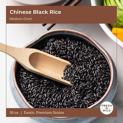 | Medium - Grain Chinese Black Rice | Organic, Healthy, Gluten - Free Grains | 1 Lb | Chef - Inspired Ingredients - WORLD TIME VISITS