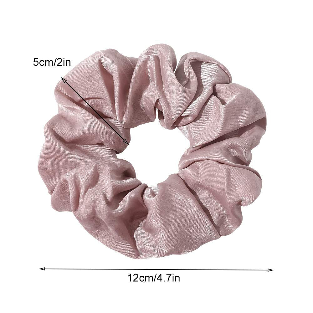 Silk Satin Scrunchies - No Crease Hair Ties for Women, Thick Hair Ponytail Holders with Soft Elastic Bands - WORLD TIME VISITS