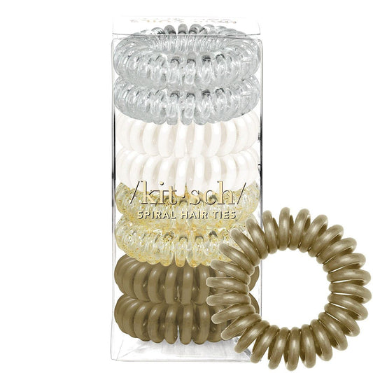 Spiral Hair Ties for Women - Creaseless and Dent - Free Coil Hair Ties | No Damage, Phone Cord Coils | Made of Flexible and Durable Plastic | 8Pcs (Blonde) - WORLD TIME VISITS