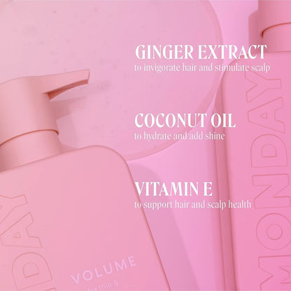 Volume Shampoo + Conditioner Set (2 Pack) 12Oz Each for Thin, Fine, and Oily Hair, Made from Coconut Oil, Ginger Extract, & Vitamin E, 100% Recyclable Bottles - WORLD TIME VISITS