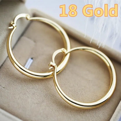 Women's Fashion 18K Gold Earrings Hoop Earrings For Women Jewelry Party Wedding Engagement Christmas Jewelry Gifts - WORLD TIME VISITS